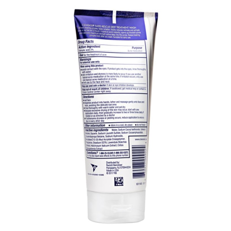 Clearasil Rapid Rescue Deep Treatment Acne Face Wash, Maximum Strength