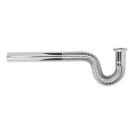 Brass Flexible P Trap Pipe Corrugated Decorative No Odor Bendable Sink Drain Tubing for Bathroom G1‑1/4in