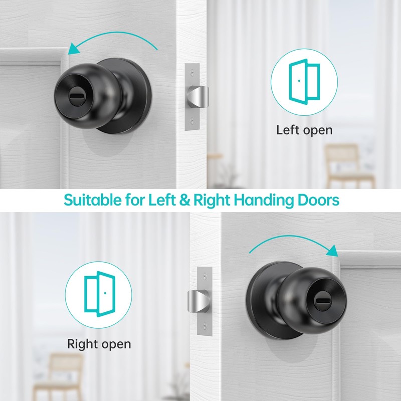 hornbill Round Door Knob with Privacy Function for Bathroom Bedroom