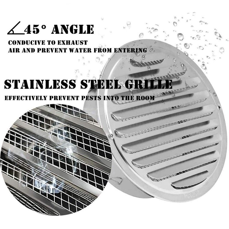 8 Inch Stainless Steel Air Vents, Louver Grille Round Vent