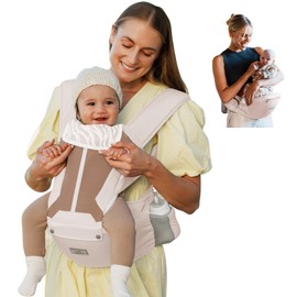 Baby Carrier Newborn to Toddler, 6-in-1 Baby Carrier, Adjustable Detachable Infant Baby Hip Seat Carrier for 7-50lbs