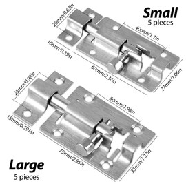 Pack of 10 Door Bolts for Exterior Doors / Windows / Wooden Doors / Cabinet Doors
