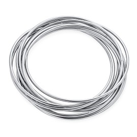 Bling Jewelry Simple Stacking Interlocking Tri Colour Twist Multi Bangle For Women Teenagers Bracelets Round Rose Gold Plated Silver, Stainless Steel, No Gemstone