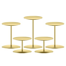 smtyle - Juego de 5 Soportes para Velas de Pilar de Metal Dorado y Hierro para Mesa de Mesa, Cena, Fiesta, Boda, Evento