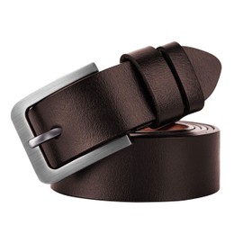 Vedicci Cinturon para caballero de piel genuina con sistema de cierre clásico. Cinturon para hombre para uso casual y formal. Cinturon para caballero. Belt Men. Royal (Café, S-M)