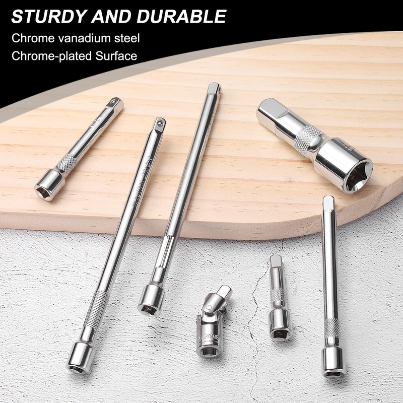 sourcing map 1/4" Drive Socket Extension Set 2" 6" Ratchet