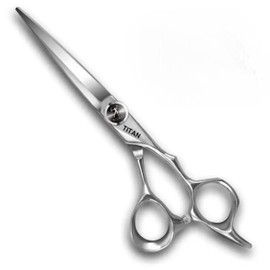 Titan Scissors | Offset Hair Cutting Japanese Style Scissors | Proffesional Barbering Scissors | Sharp Edge | Hand Made Steel 6" inch