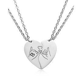 Yooborn 13 Pinkie Promise Matching BFF Necklaces for 2 Daughters Sisters Bestie,TS Inspired Necklace Stuff Music Lover Reputation 1989 Red Speak Now Friendship Necklaces Merch Gift for 2 Women Teen Girls.