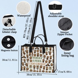 LEVLO Funny Groot Cosmetic Make Up Bag Groot Lover Inspired Gift Today I Feel I Am Groot Makeup Zipper Pouch Bag, GROOT LT, L, 0