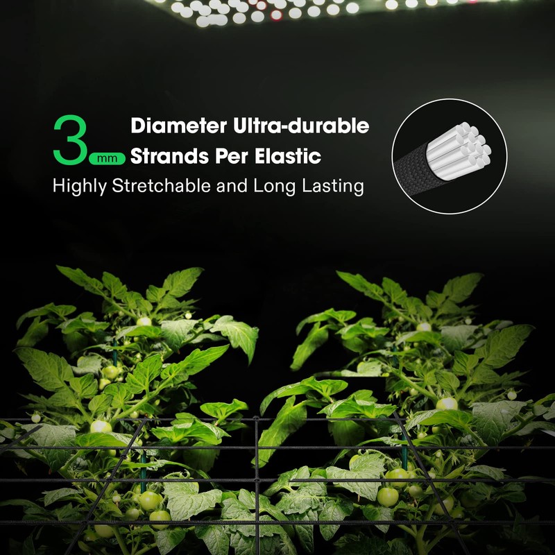 VIVOSUN 4 x 4Ft. Elastic Trellis Netting with 4 Hooks