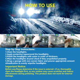 POKITA X Ceramic Headlight Restoration Kit, Ceramic Headlight Coating with 30ML Repair Liquidfor Repair Headlight Yellowing, Haze, Oxidation, Scrashes