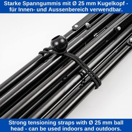 Bungee Cord with Ball, 25 Pieces, 20 cm Length, 5 mm Thick Rubber Ropes, Black, Rubber Tensioners for Tarpaulin, Gazebo, Awning, Tent, Trailer Net, Expander Sling with Strong Tension Force, Rubber