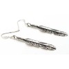 Silver Feather Dangle Earrings by Joe