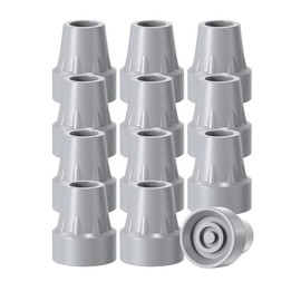 ZHUOMINGJIA Crutch Tips,12Pcs 7/8 Inch Crutch Feet Cap,Upgrade Heavy Duty Rubber Accessories Replacement Rubber Cane Tips, for Reduce The Frequency of wear and Tear, Gray