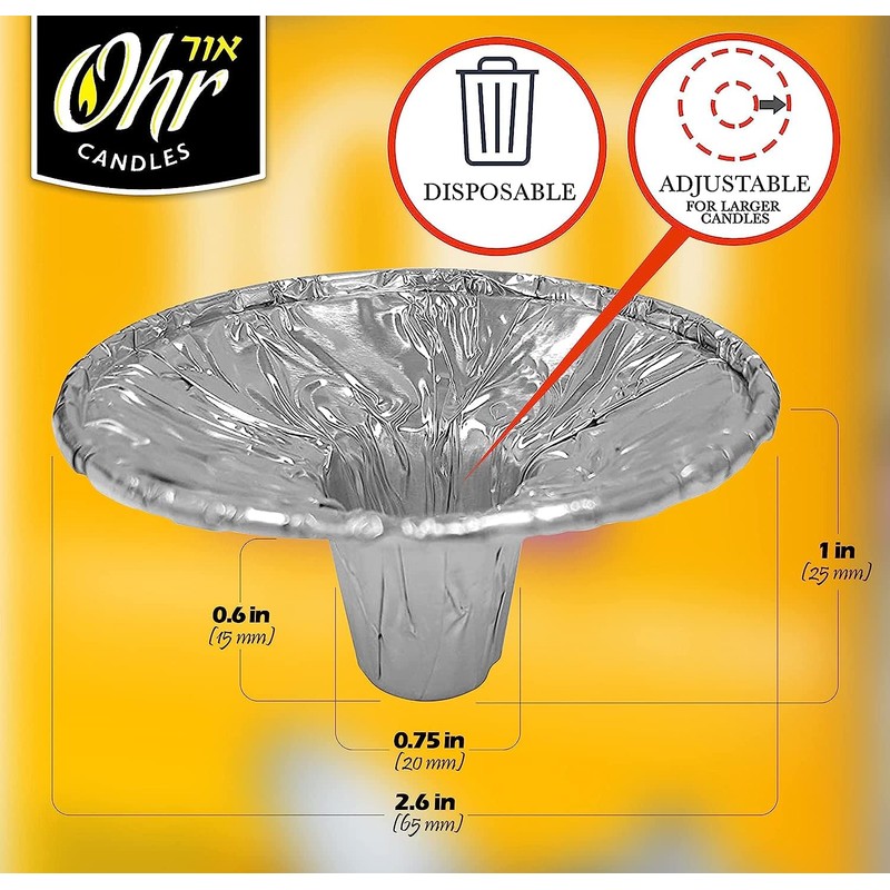 OHR Extra Heavy Disposable Aluminium Foil Candle Holder, Drip Cup