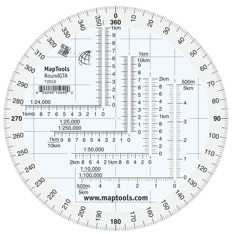 MapTools Round Military Coordinate Scale and Protractor