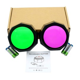 Dog Buttons for Communication, Dog Talking Buttons,6-Piece Dog Talking Buttons, 30-Second Recordable Voice Pet Buzzer Training Buttons, Includes 50 Scene-Associated Training Stickers