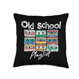 Cassette Tape Music 80s Old School Playlist Vintage Eighties Throw Pillow