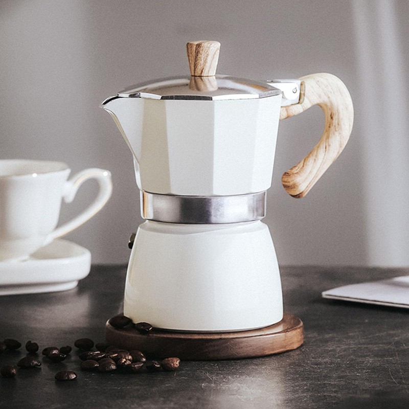Moka Pot, Coffee Moka Pot Easy to for Camping (Creamy