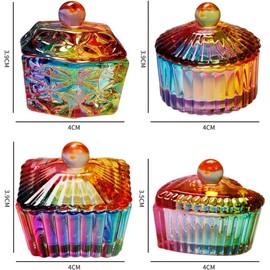 SHOWERORO Copas de Vaso Multifunción Set de 4 para Manicura Tapa para Mezclar Líquidos y Lavar Pinceles, Diseño Delicado y Estilizado para Decoración de Uñas
