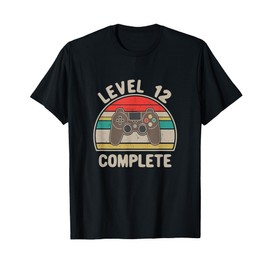 12th Wedding Anniversary For Him Her Funny Level 12 Complete T-Shirt