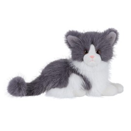 Apricot Lamb Cat Plush Toys for Kids, Soft Cute Cuddly Toy for Baby Girls and Boys, Fluffy Cat Blue 21 cm