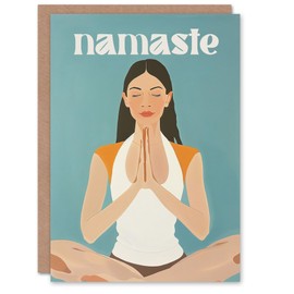 Artery8 Namaste Anjali Mudra Praying Hands Yoga Zen For Her Woman Thank You Card