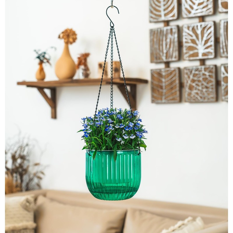 Melphoe 2 Pack Self Watering Hanging Planters Indoor Flower Pots,