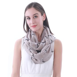 Lina & Lily Women's Loop Scarf Golden Retriever Dog, khaki