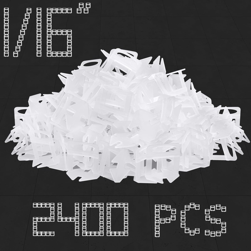 Eunice Tile Spacers 1/16, 2400 Pcs DIY Tile Leveling System