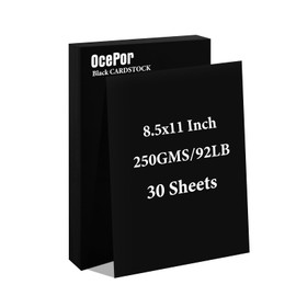 30 Sheets Black Cardstock 8.5” x 11”, 92lb/250gsm Black Card Stock, Thick Card Stock Paper, Heavy Cardstock Paper for Printer, Resume, Scrapbooks, Art, Crafts, Business Cards