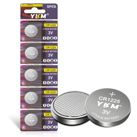 YKM 5 Pack CR1225 BR1225 3V Lithium Battery CR 1225 Battery for Thermometer