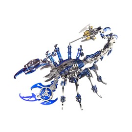 3D Metal Model Kits, Mechanical Scorpion King Blue 3D Metal Puzzle,Steel Warcraft Collection DIY Animal Brain Teasers Simple 3D Puzzles