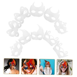 BIUDECO 10pcs Women Party Mask Blank Hand Painted Paper Masks for Diy Unpainted Masquerade Masks Set