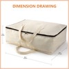 Belinlen 2-Pack Canvas Storage Bag 12oz Cotton Natural Closet Soft