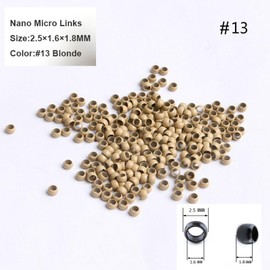 1000Pcs 2.5mm Nano Rings Beads Micro Copper Rings Dreadlock Beads Micro link tube ring For Tip/Ring Hair Extensions Link Hair Tools Accessories (Bleach Blonde)