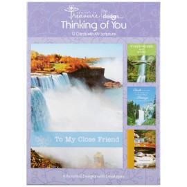 Boxed Cards: Thinking of You with KJV Scripture- Waterfalls