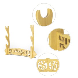 YCXYQ Wood Color - 3 Layer Bamboo Flute Display Stand Flute Stand Musical Instrument display Rack Xiao Bawu Display Stand Sword Stand Samurai Sword Stand Bamboo Seat Nanzhu Rack