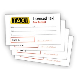 Taxi Fare Receipt Pads, Pack of 4