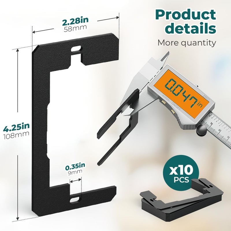 Wuno Shop 10 Pcs Wall Plate Spacer, Flush Fit Device