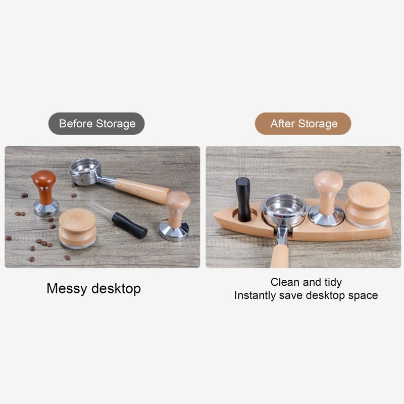 Coffee Tamper Holder Boat Shape 4 Slots Anti Slip Stable