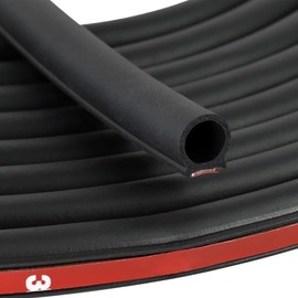D Shape Rubber Seal Strip,3/4" Large Door Weather Stripping Self-Adhesive EPDM Rubber,Automotive Weather Stripping for Fill Gaps, Apply to Car,Truck,RV,Boat and Home Application (18Ft)