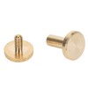 50 Set Binding Rivet Round Flat Head Brass Slot Screw