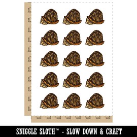 Shy Hiding Western Box Turtle Cartoon Temporary Tattoo Water Resistant Fake Body Art Set Collection - 15 2" Tattoos (1 Sheet)