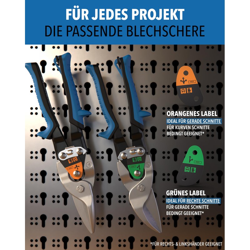 Tin Snips Set Straight & Right Cut – [Int. Millimetre