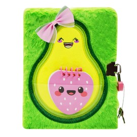 SuperStyle Journal Diary, Gift for 6 7 8 Years Old Girls, Avocado Notebook with Lock Secret Diary Writing Journal Birthday Gift for Kids