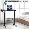 SIDUCAL Standing Desk Adjustable Height, Small Mobile Table with Wheels,