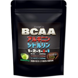 JAY&CO. 無添加人工甘味料 BCAA + アルギニン & シトルリン 国内製造 (グリーンアップル, 500g)