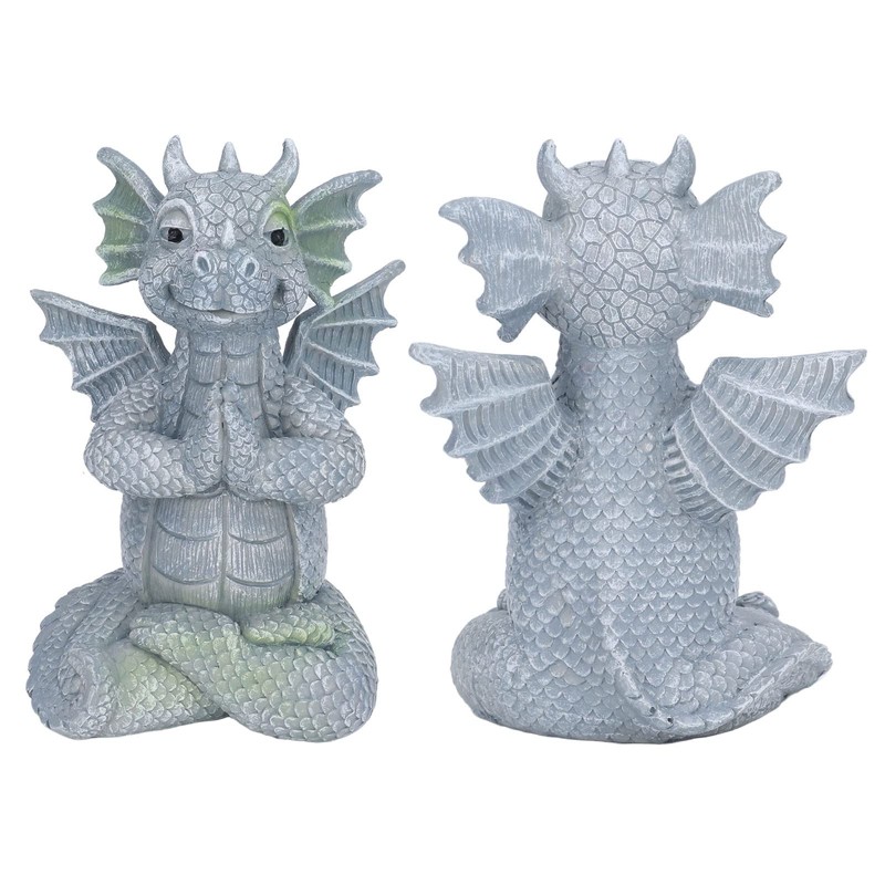 Small Dinosaur Sculpture Meditated Statue Home Ornament for Garden Tree