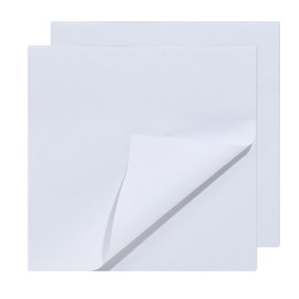 Mini Skater 2 Pack Kraft Paper Sticky Notes 7.5x7.5cm Self-Stick Blank Book Tabs Paper Markers Sticky Notes Pad 100 Sheets Index Sticker (White)
